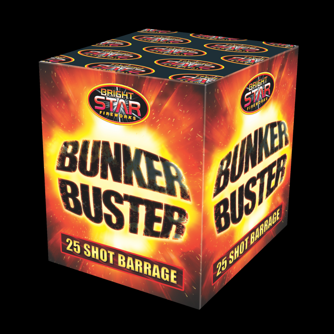 Bunker Buster 25 Shot Cake by Bright Star Fireworks