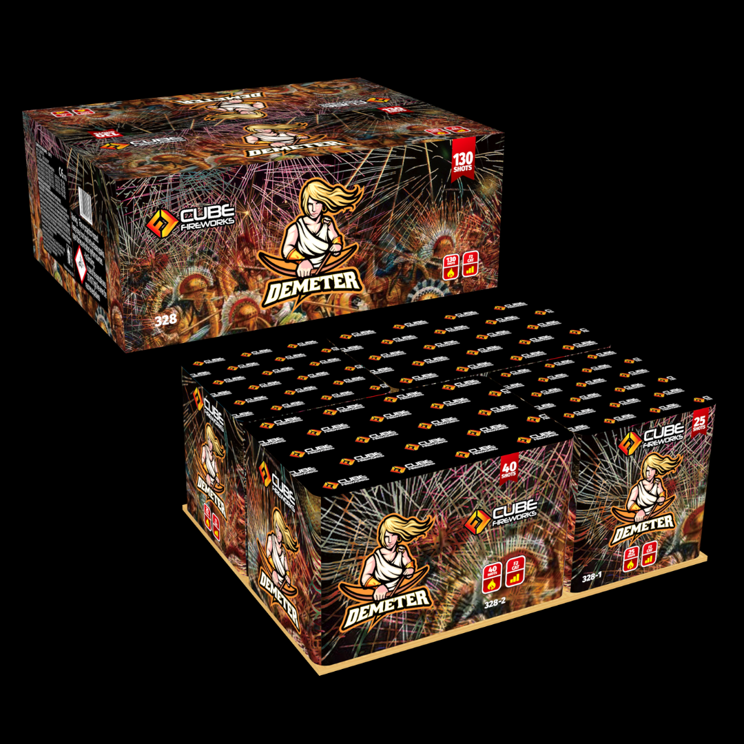 Demeter 130 Shot Compound Cake by Cube Fireworks (Loud) - MK Fireworks King