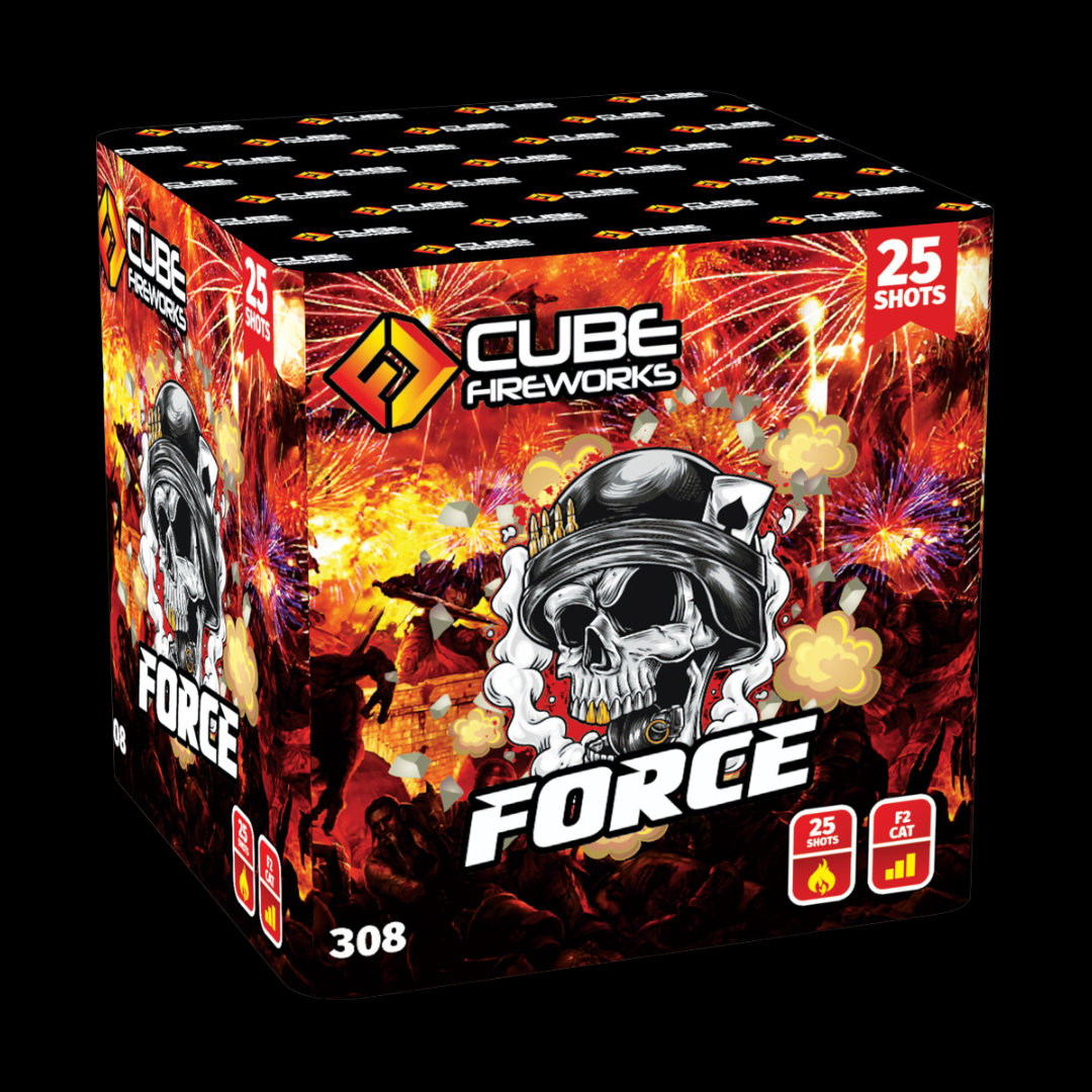 Force 25 Shot Cake by Cube Fireworks - Buy 1 Get 1 Free