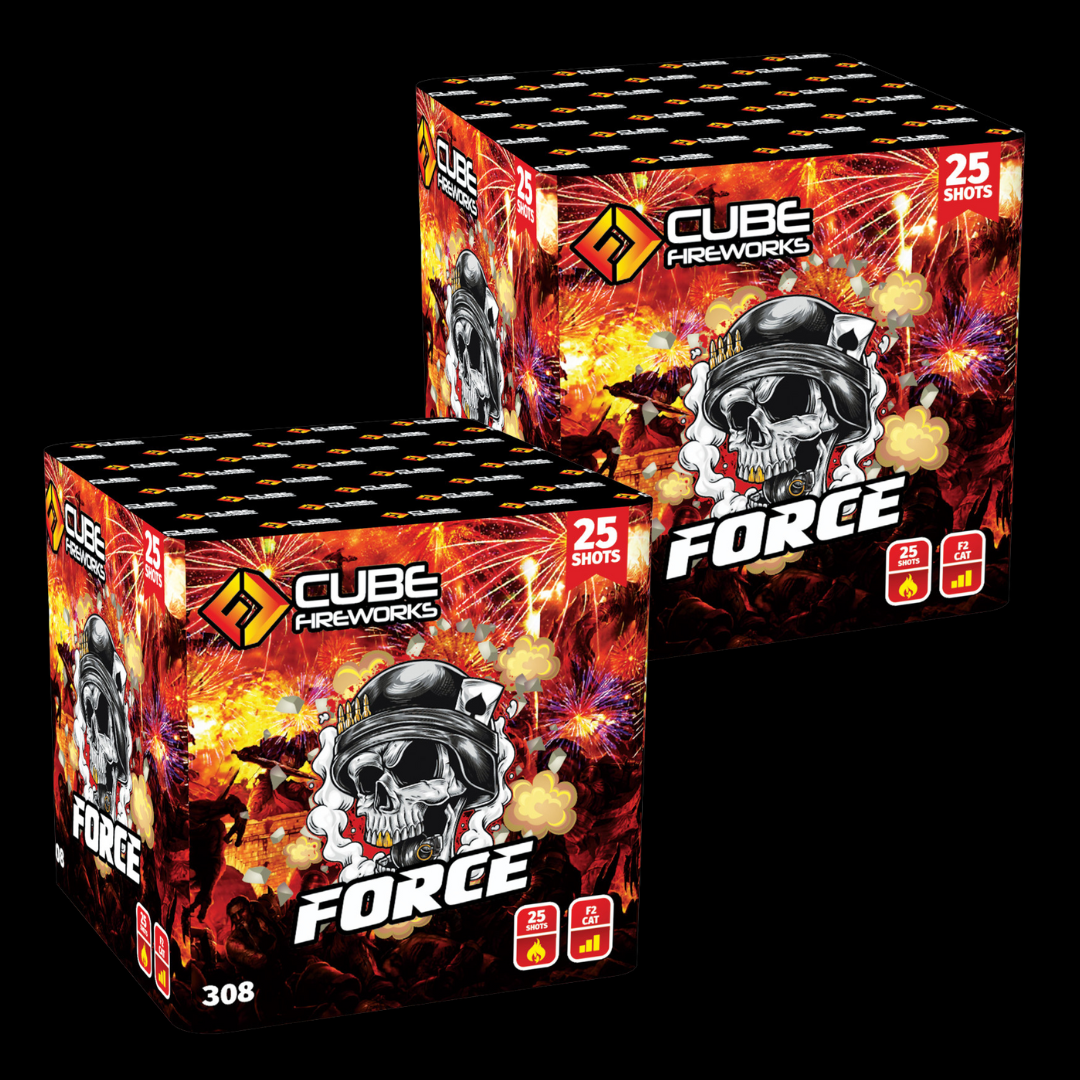 Force 25 Shot Cake by Cube Fireworks - Buy 1 Get 1 Free