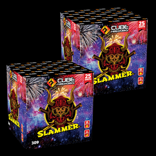 Slammer 25 Shot Cake by Cube Fireworks - Buy 1 Get 1 Free