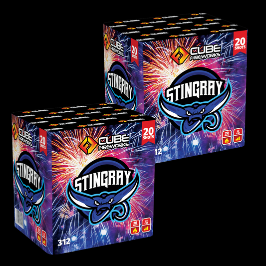 Sting Ray 25 Shot Cake by Cube Fireworks - Buy 1 Get 1 Free