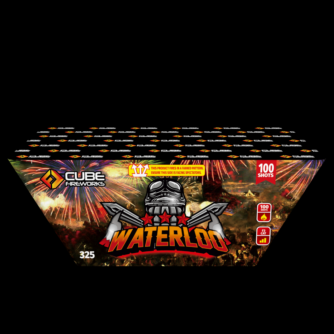 Waterloo 100 Shot Cake by Cube Fireworks (Loud) - MK Fireworks King