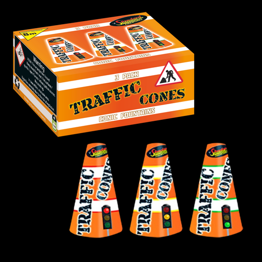 Traffic Light Cone Fountains x 3 by Standard Fireworks